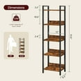 thumbnail image 2 of Bookshelf, 5-Tier Bookcase, Standing Book Shelf for Small Space, Storage Shelf Organizer, for Living Room, Bedroom, Study, Balcony, Rustic Brown and Black, 2 of 18