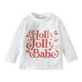 thumbnail image 4 of Baby Girl Christmas Clothes Long Sleeved Lettering Top+Print Trousers +Hairband Set,3M-4Y, 4 of 8