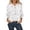 White, variant on Women's Blouse Feather Print Henley 3/4 Roll-Up Sleeve Pullover Workwear Casual Top