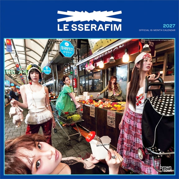 Le Sserafim OFFICIAL | 2027 12x24" (Hanging) Wall Calendar | Plastic-Free