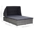 thumbnail image 4 of vidaXL 2-Person Sunbed with Cushion Poly Rattan Grey, 4 of 5