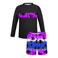thumbnail image 6 of Fesfesfes Kids' Cute Beach Print Long Sleeve Sunscreen Swimming Trunks Swimsuit Sets for Boys Great for Family Vacations and Sunny Days 3-13 Years, 6 of 7