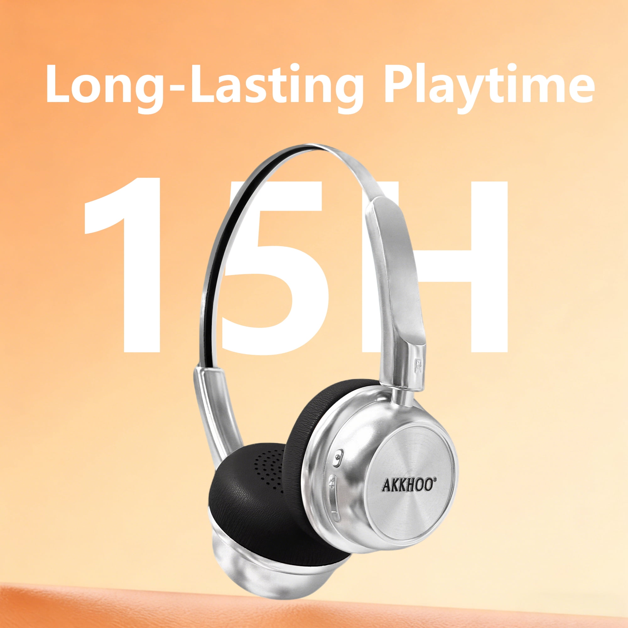 AKKHOO Wireless Retro On-Ear Headphones, Bluetooth 5.4 with ENC Noise Cancelling Mic, 10H Playtime, Lightweight Comfortable Portable Headset for Travel, Work, Commute, Office, Daily Use, Gift