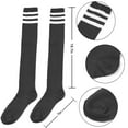 thumbnail image 2 of Tisoloow Casual Thin Tube Stockings for Women Womens Thigh High Socks over Knee Socks Leg Warmers White stripe One Size, 2 of 8