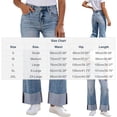 thumbnail image 3 of ClodeEU Women's High Waisted Cuffed Wide Leg Jeans with Distressed Patchwork ,Fashion Denim Pants Blue,Womens Plus L, 3 of 6