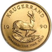 South African Mint 1990 Krugerrand, Precious Metals, BU,1 oz Gold, .9167 Karats