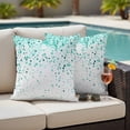 thumbnail image 4 of Turquoise Polka Dot Outdoor Waterproof Pillow Covers, Abstract Modern Art Dots Watercolor Decorative Square Throw Pillowcase Sofa Cushion Sham for Patio/Couch/Chair, 18"x18" 2 Pack, 4 of 8