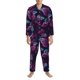 thumbnail image 3 of Balery Purple Butterfly Pijama para Hombre de Dos Piezas con Manga Larga, Conjunto de Dormir y Descanso Suave con Bolsillos-XX-Large, 3 of 7