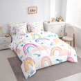 thumbnail image 3 of Homewish Cartoon Rainbow 7pcs Bedding Comforter Set For Kids Boys Girls,Kawaii Stars Print Queen Bedding Sets Super Cozy,Dreamy Princess Queen Sheet Sets,Microfiber Bedroom Decor,Reversible, 3 of 8