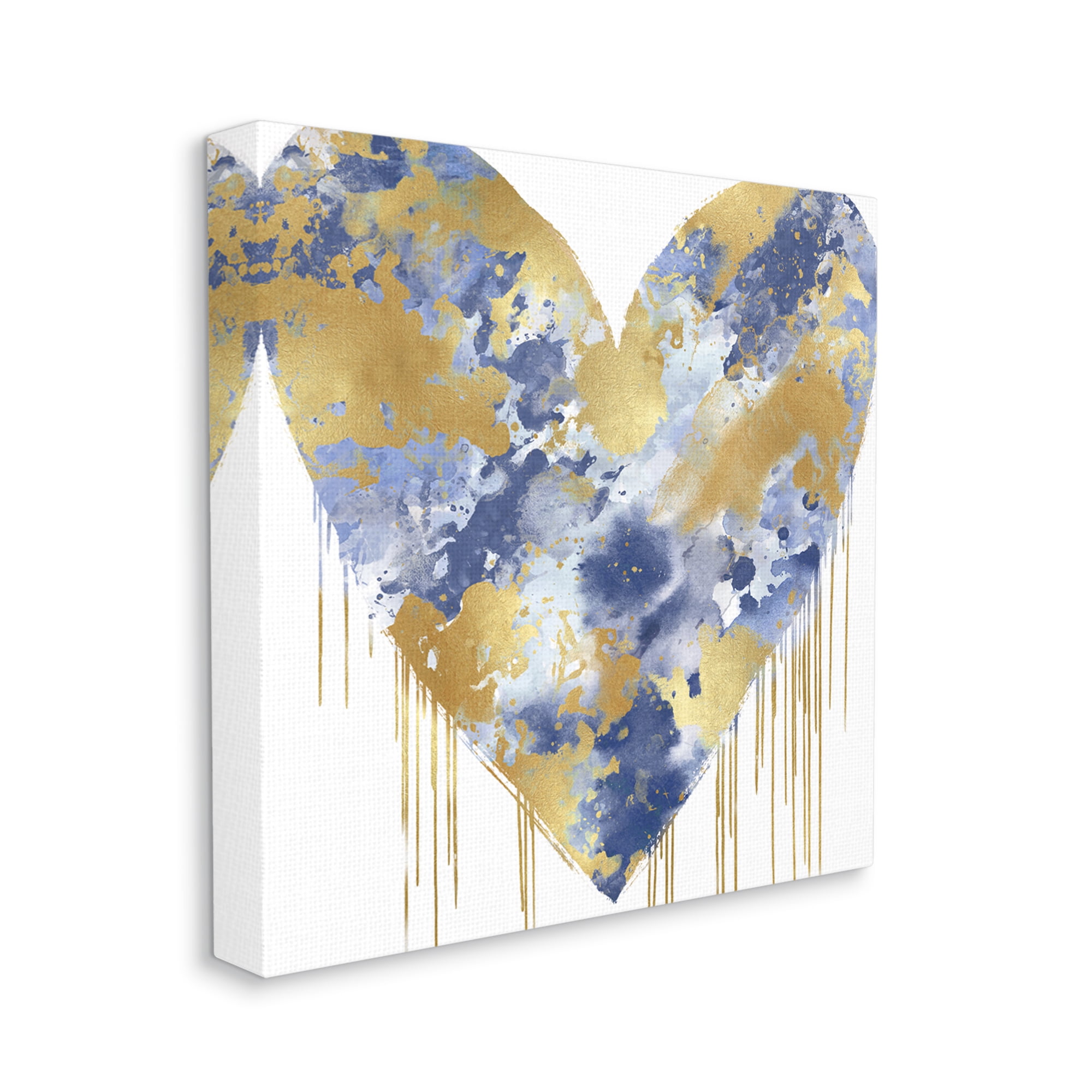 Stupell Industries Urban Blue Graffiti Heart Abstract Painting Gallery Wrapped Canvas Print Wall Art, 36 x 36