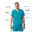 thumbnail image 3 of Adar Addition Scrubs For Men - Modern Multi Pocket V-Neck Scrub Top, 3 of 7