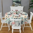 thumbnail image 2 of Pioneer Flower Round Tablecloth 60" X 60",Wrinkle Wipeable Table Cloth for Kitchen Dining Room Picnic Patio Party, 2 of 6