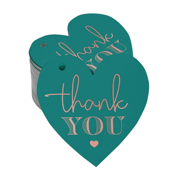 Inkdotpot Rose Gold Foil Paper Hang Tags Thank You Bridal Shower-Baby Shower-Retirement-Wedding-Birthday Favor Tags 100 Pieces