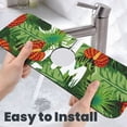 thumbnail image 6 of Logiee Palm Leaves And Tropical Flowers Print Kitchen Sink Splash Guard Faucet Mat for Splash Guard Behind Faucet Drip Catcher for Kitchen,Bathroom,Sink Mat,Dish Drying Mat,Bathroom-15" X 5.5", 6 of 7