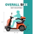 thumbnail image 5 of Arshin 400lbs Heavy Duty Mobility Scooters for Seniors,All Terrain 500W Electric Powered Wheelchair Device for Travel,Handicap Scooter,Bariatric Mobility Scooter(Orange), 5 of 12