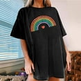 thumbnail image 2 of Vintage T Shirt for Women Rainbow Graphic Tees Plus Size Crew Neck Tops Casual Short Sleeve Shirts Fashion Loose Fit Tee, 2 of 6