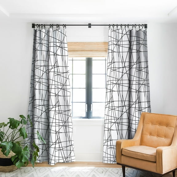 Society6 Gabriela Fuente Architecture Blackout Curtain Single Panel White Modern 50" x 96"