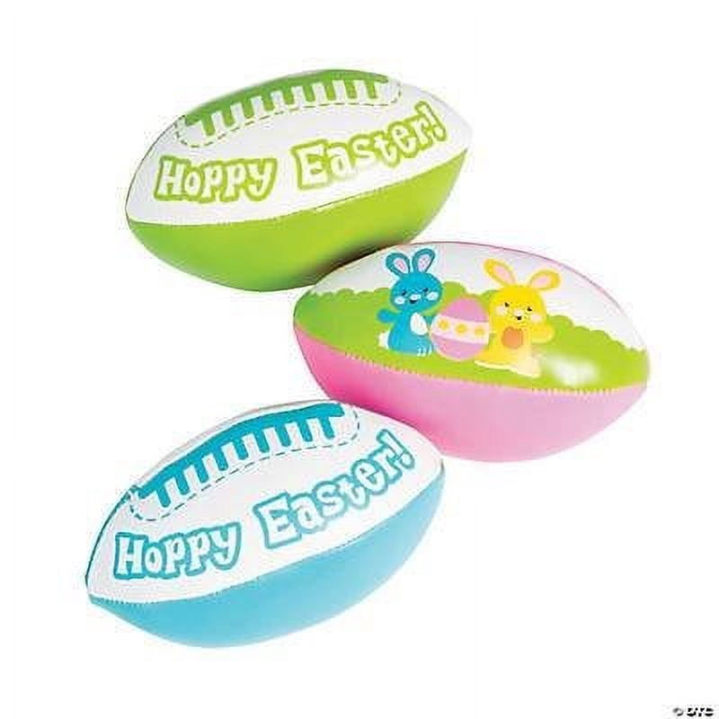 Fun Express Vinyl "Hoppy Easter" Foam Football Party Favors - 12 Pieces