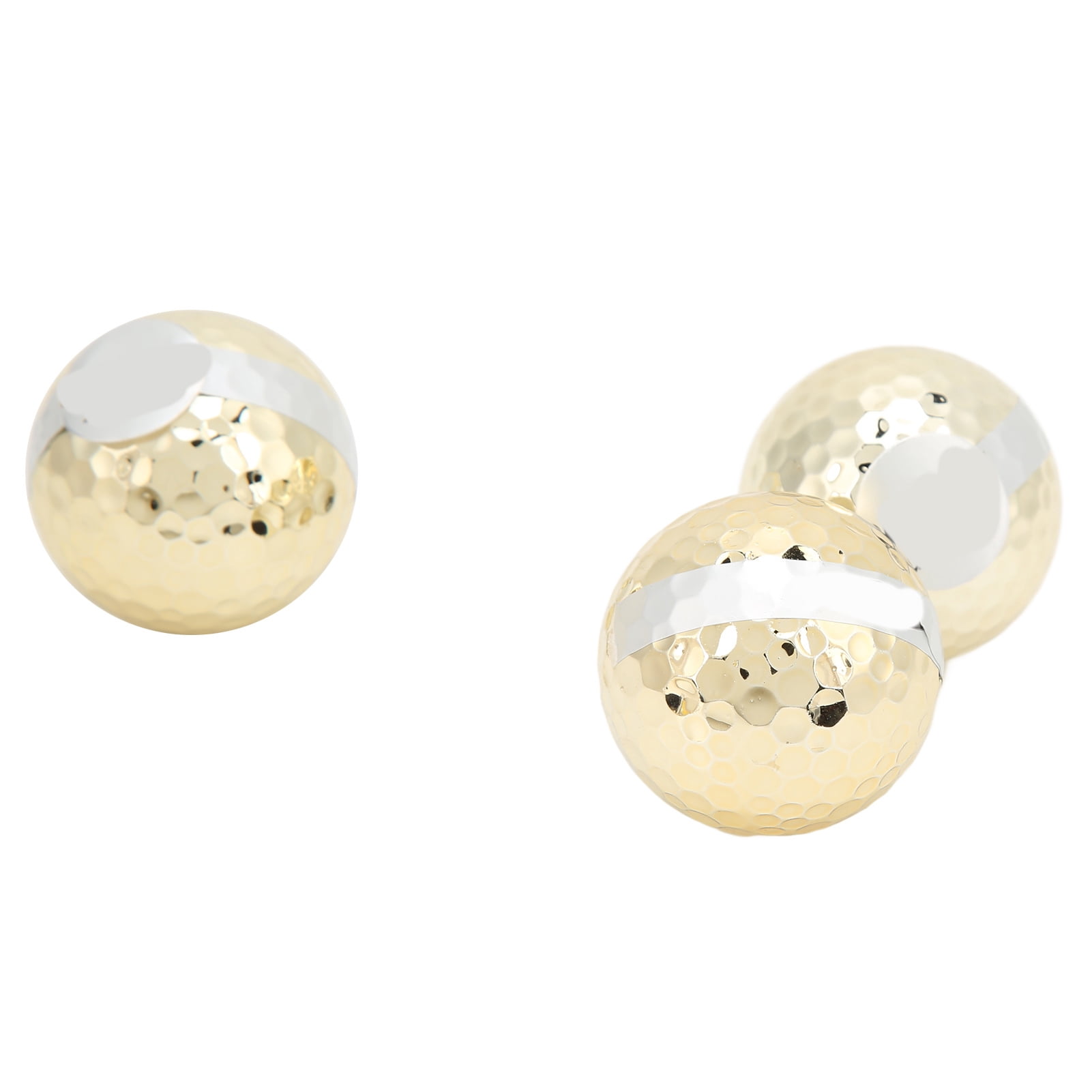NFTIGB 3Pcs Gold Plated Golf Ribbon Ball Luxurious Elegant Golf Balls Gifts for Opening Ceremony Events (13.0 cm / 5.12 inches)