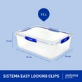 thumbnail image 2 of Sistema KLIP IT PLUS Food Storage Containers | 7.5 L Rectangle | Stackable & Airtight Fridge/Freezer Food Box with Lid | BPA-Free Plastic C101, 2 of 3