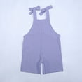 thumbnail image 6 of Girls Jumpsuit Sleeveless Casual Plain Color Overalls Spaghetti Strap Romper Short Pants with Pockets Girls Outfit for Kids 9-10 Years, 6 of 8