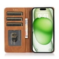 thumbnail image 3 of for iPhone 16 Plus Case, PU Leather Case, Vintage Wallet Case Book Folding Flip Case with Kickstand Card Holders Slots Magnetic Closure Protective Cover for iPhone 16 Plus, Brown, 3 of 13