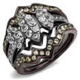 thumbnail image 1 of Femmes IP Light Noir & IP Brun Foncé Bague en Acier Inoxydable avec AAA Grade CZ en Clair - Taille 7, 1 of 1