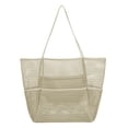 thumbnail image 2 of Bolsa de asas de playa de malla Bolsa de almacenamiento Juguete ños Gran capacidad Cosmética Bolsa de hombro multifunción Bolso para vacaciones blanco Salvador Bolso de playa, 2 of 10