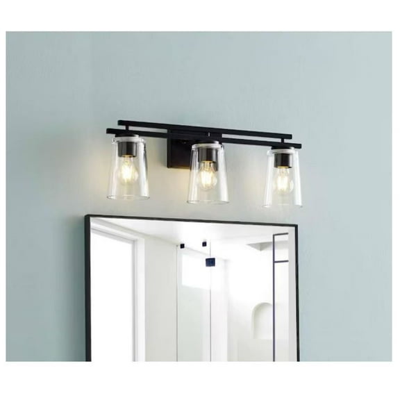 allen   roth Houlton 22-Inches 3 -Light Black Modern/contemporary Vanity light
