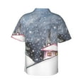 thumbnail image 3 of Easygdp Watercolor Winter Landscape For Christmas Men'S Summer Casual Short Sleeve,Short Sleeve Button-Down Shirt, Lapel Loose Breathable Hawaiian Short Sleeve - Large, 3 of 9