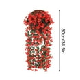 thumbnail image 2 of Djiypn Artificial Faux Hanging Flowers Plants for Outdoor Outside Porch Decoration, UV Resistant Fake Silk Begonia Trailing Vines for Sping Summer Home Balcony Yard Patio,1Pack, Red, 2 of 5