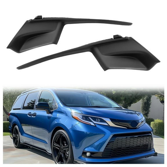 KOJEM Wiper Cowl Extension Fits for 2011-2020 Toyota Sienna VAN Wiper Cowl Trim Panel Side Fender Hood End Caps, 53867-08020, 53866-08020