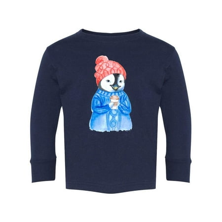 

Penguin Holding Coffee Long Sleeve Toddler -Image by Shutterstock 2 Toddler