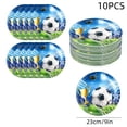 thumbnail image 3 of Deeceymbur 10 Pack 9 Inch Disposable Soccer Football Theme Paper Plates for Birthday Party Dinner Celebrations Events Decorations Tableware, 3 of 6