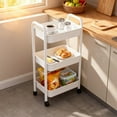 thumbnail image 2 of Organizers and Storage for Bedroom ThreeLayer Trolley Floor Storage Rack, Kitchen, Bedroom, Bathroom, MultiFunctional, Mobile, Easy to Move Organization and Storage Bedroom, 2 of 6