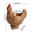 thumbnail image 3 of Farmhouse Ceramic Chicken Trinket Tray, Rustic Brown Rooster Shape Catch-All Dish for Eggs, Jewelry & Keys, Easter Spring Home Decor, 3 of 7