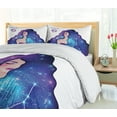 thumbnail image 5 of Ambesonne Celestial Duvet Cover Sets, Cancer Wavy Galaxy Hair, 2-Queen, Violet and Multicolor, 5 of 7