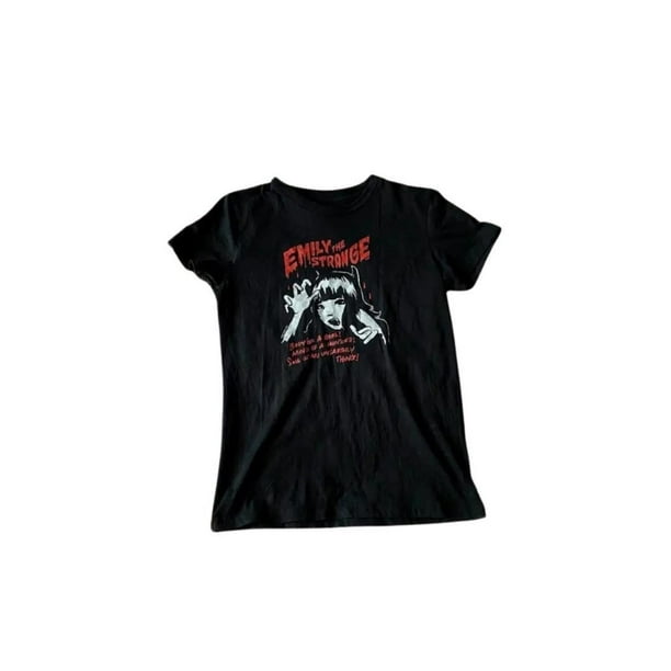 emily Strange Cat Baby Tee, emo Scene 2000s Clothes, emo Girl Cat Baby Tee, Women Fitted T-Shirt, Y2k Top Women Streetwear, Grunge 2000s, Casual Cotton Short Sleeve, Gift For Her