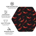 thumbnail image 4 of Pofeuu Red Hot Chili Print Leather Coasters Set of 6, Round Cups Mugs Mat Pad for Home Kitchen Heat Resistant Drink Coasters,Hexagon, 4 of 7
