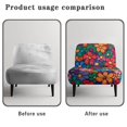 thumbnail image 6 of HELLHERO Stain Protection Armless Accent Chair Cover for Dining Room, Comfortable Armless Accent Chair Cover Protector, Retro Colourful Pop Floral, 6 of 8