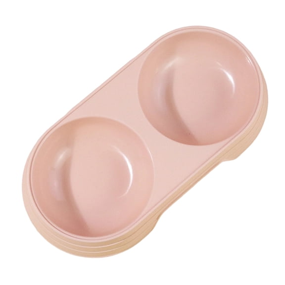 Elevated Double Cat Bowls, Plastic Food and Water Feeder Station for Cats and Small Dogs, Raised Pet Feeding Dish, Integrated Waterer