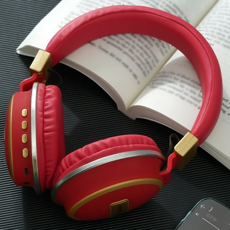 Latrodar Neckband Bluetooth Headphones HD Stereo Wireless Sports Earphones Sturdy Magnetic Attraction Red Home Stuff