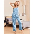 thumbnail image 3 of Ekouaer Women Silk Satin Pajamas Sleeveless Pjs Set 2 Piece Summer Loungewear Sleepwear with Pockets, 3 of 6