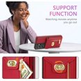 thumbnail image 4 of Phone Case for Samsung Galaxy S21 Ultra 5G Wallet Cover with Credit Card Holder Zipper Slot Crossbody Strap Lanyard Leather Stand Cell Accessories S21ultra 21S S 21 21ultra G5 Women Girls Red, 4 of 13