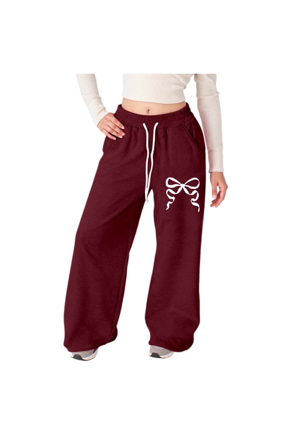 Pants for Girls Size 4-5Y Kids Bow Knot Athletic Jogger Trousers Casual Breathable