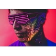 thumbnail image 4 of SHANJIA Party led Glasses,Light Up Flashing Shutter Neon Rave Glasses El Wire LED Sunglasses Glow DJ Costumes for Party, 80s, EDM RB03, 4 of 5
