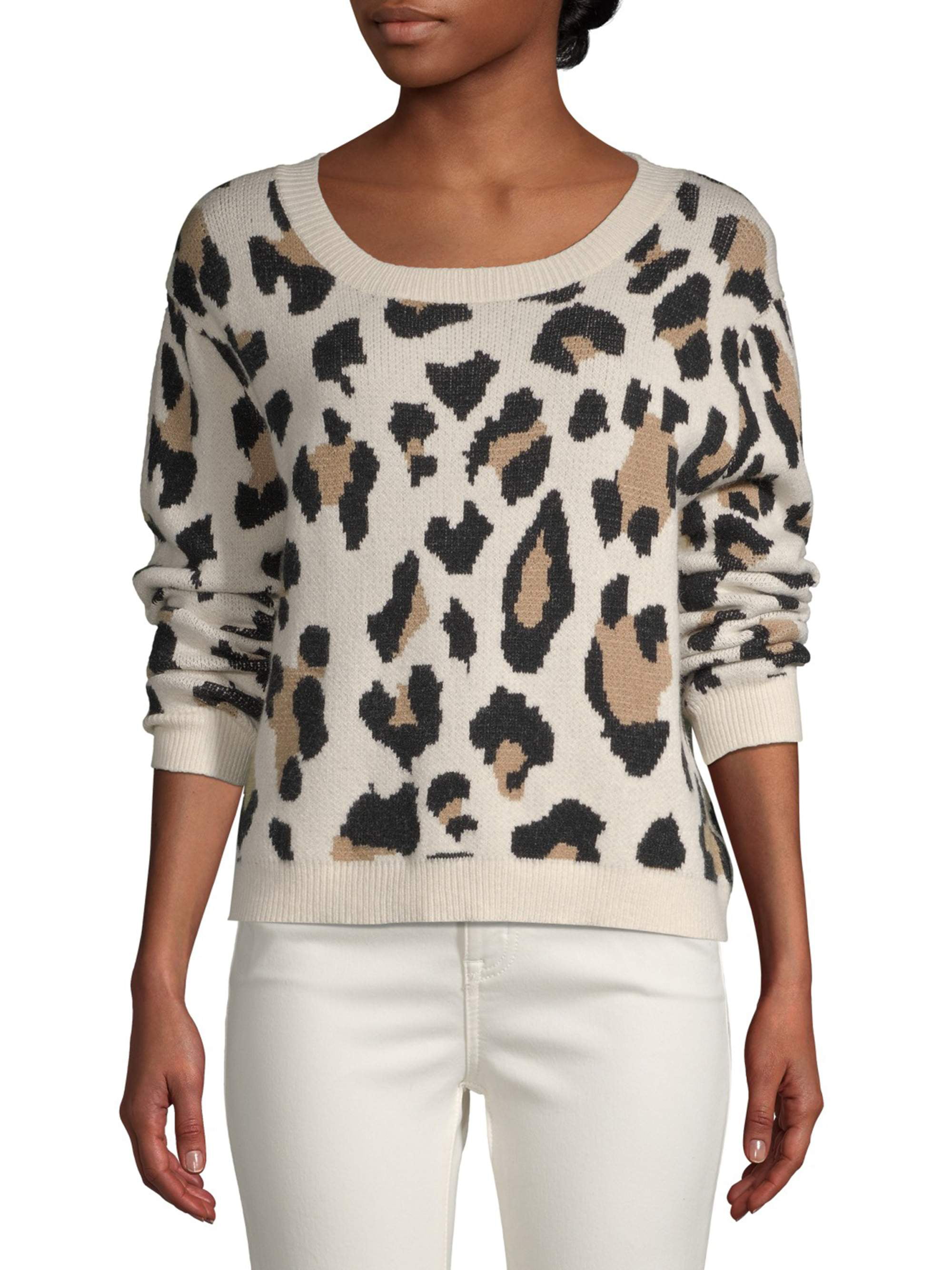 Women's Leopard Print Pullover Sweater 