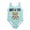 Aqua, variant on Baby Girls Fully Lined Funny Bear Prints One-Piece Swimsuit Bathing Suit (Aqua, 80/6-12 Months)