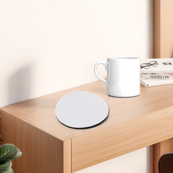 Round Heart Notch Round Cup Mats Coasters White Neoprene Decoration Occasions Offices Restaurant Wear Resistant