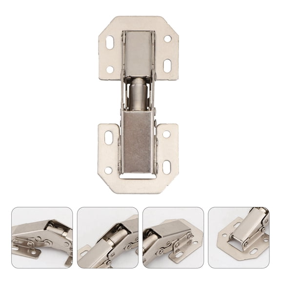 CATIEBYE 4-Pack Heavy Duty Stainless Steel Hydraulic Concealed Mounting Hinges, Plated Hardware